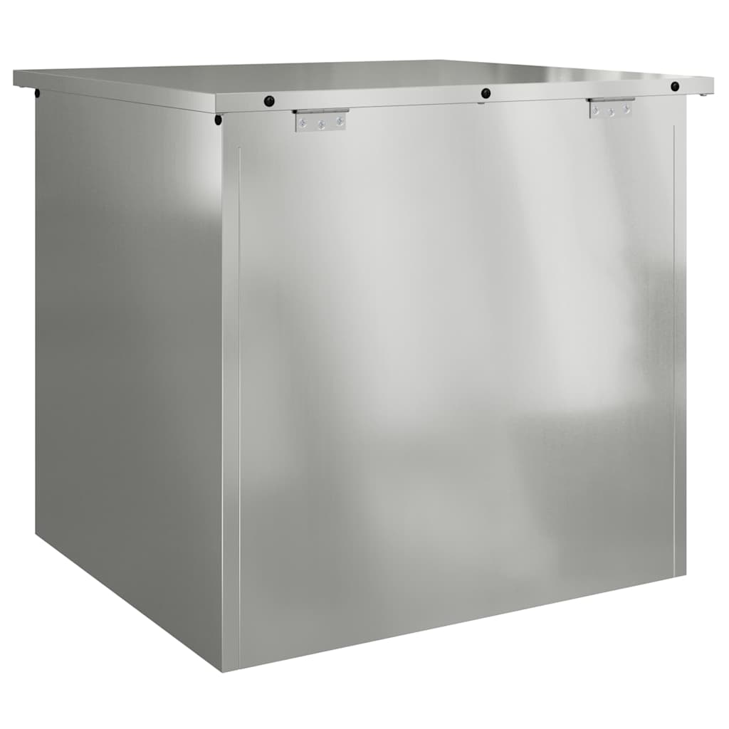 Garden Storage Cushion Box Steel 55 x 50,5 x 50 cm Silver