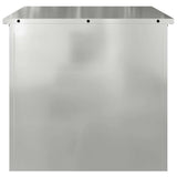 Outdoor Storage Box Silver 55 x 50.5 x 50 cm Galvanised steel - Rear View
