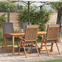 Garden Chair 4 pcs Brown and Grey Solid Teak Wood