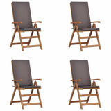 Garden Chair 4 pcs Brown 57 x 71.5 x 104cm Solid Teak wood - Front View