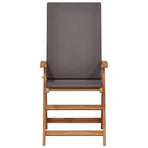 Garden Chair 4 pcs Brown and Grey Solid Teak Wood
