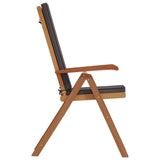 Garden Chair 4 pcs Brown 57 x 71.5 x 104cm Solid Teak wood - Rear View