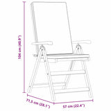 Garden Chair 4 pcs Brown 57 x 71.5 x 104cm Solid Teak wood - Extra Image