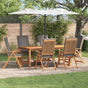 Garden Chair 6 pcs Brown and Grey Solid Teak Wood