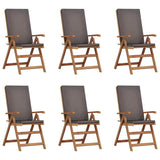 Garden Chair 6 pcs Brown 57 x 71.5 x 104cm Solid Teak wood - Front View