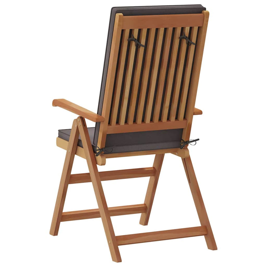 Garden Chair 6 pcs Brown and Grey Solid Teak Wood