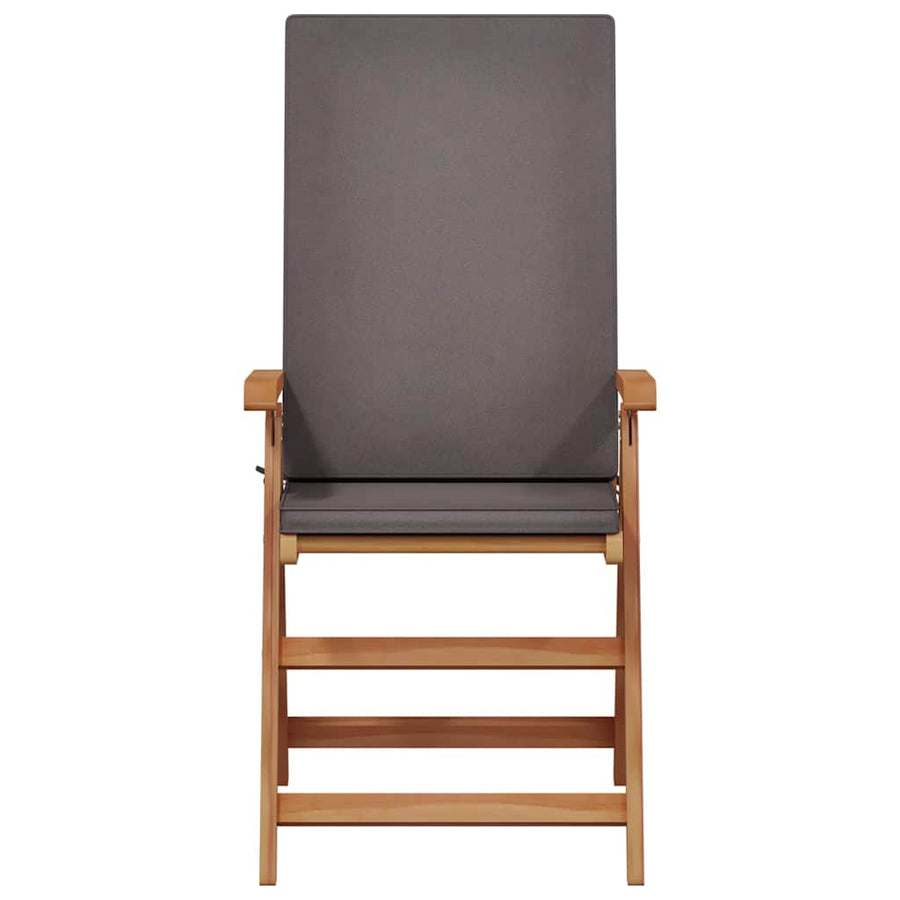 Garden Chair 6 pcs Brown and Grey Solid Teak Wood
