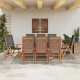 Garden Chair 8 pcs Brown 57 x 71.5 x 104cm Solid Teak wood - Side View