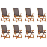 Garden Chair 8 pcs Brown 57 x 71.5 x 104cm Solid Teak wood - Front View