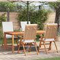Garden Chair 4 pcs Brown and White Solid Teak Wood