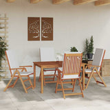 Garden Chair 4 pcs Brown 57 x 71.5 x 104cm Solid Teak wood - Side View