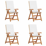 Garden Chair 4 pcs Brown 57 x 71.5 x 104cm Solid Teak wood - Front View