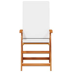 Garden Chair 4 pcs Brown and White Solid Teak Wood