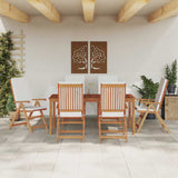 Garden Chair 6 pcs Brown 57 x 71.5 x 104cm Solid Teak wood - Side View