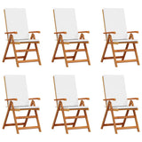 Garden Chair 6 pcs Brown 57 x 71.5 x 104cm Solid Teak wood - Front View