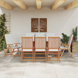 Garden Chair 8 pcs Brown 57 x 71.5 x 104cm Solid Teak wood - Side View