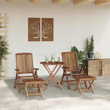 Garden Dining Set 4 pcs Brown Solid Teak Wood - Side View