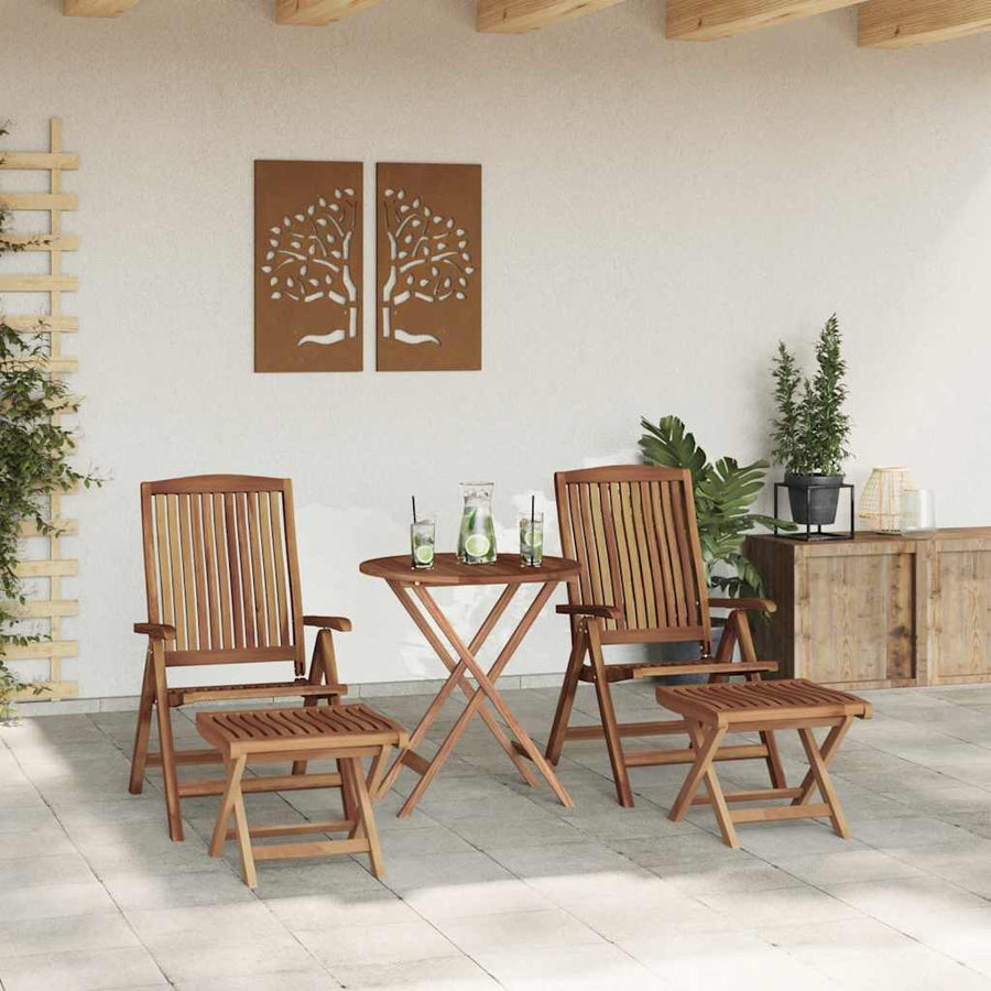 Garden Dining Set 4 pcs Brown Solid Teak Wood