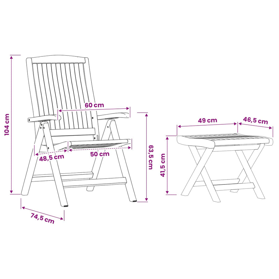 Garden Dining Set 4 pcs Brown Solid Teak Wood