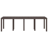 Garden Table Brown 250 x 100 x 73 cm Poly Rattan