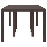 Garden Table Brown 250 x 100 x 73 cm Poly Rattan - Close-Up Angle