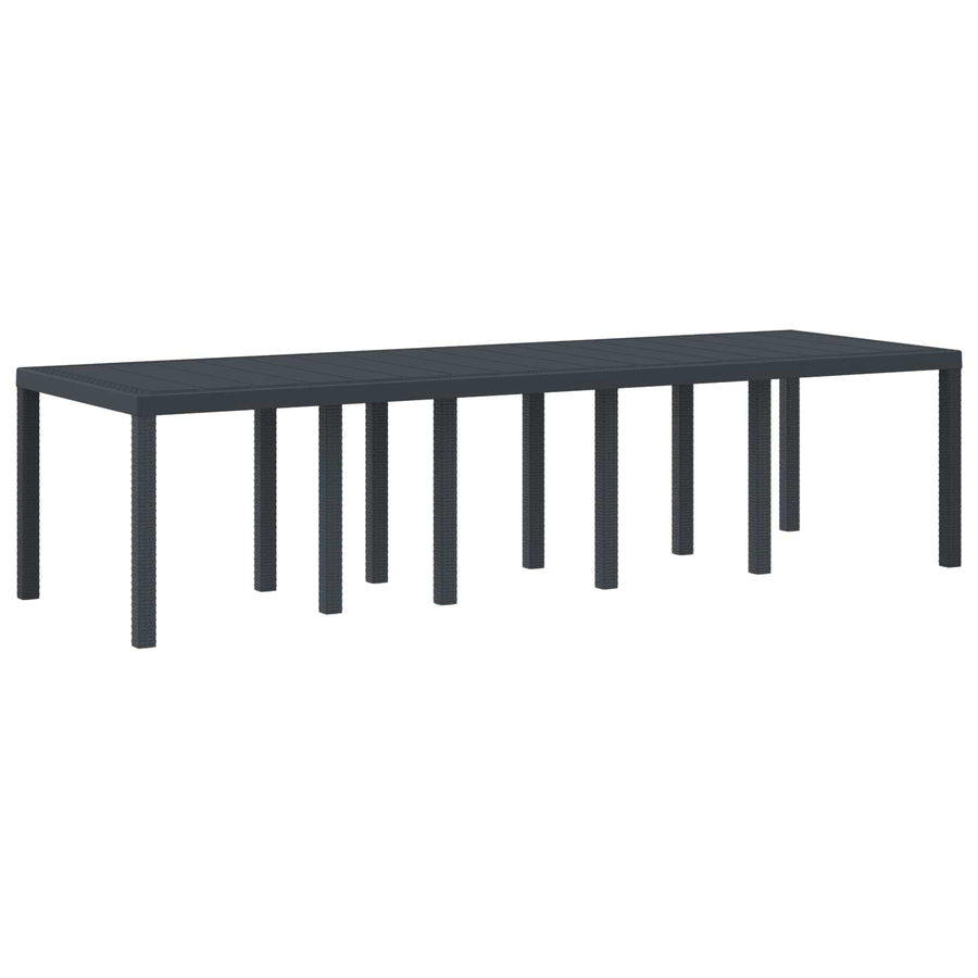 Garden Table Anthracite 300 x 100 x 73 cm Poly Rattan