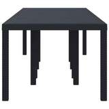 Garden Table Anthracite 300 x 100 x 73 cm Poly Rattan - Side View