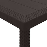 Garden Table Brown 300 x 100 x 73 cm Poly Rattan - 45-Degree Angle