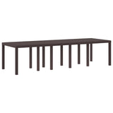 Garden Table Brown 300 x 100 x 73 cm Poly Rattan