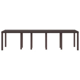 Garden Table Brown 300 x 100 x 73 cm Poly Rattan - Front View