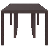 Garden Table Brown 300 x 100 x 73 cm Poly Rattan - Side View