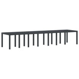 Garden Table Anthracite 400 x 100 x 73 cm Poly Rattan - Rear View