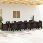 Garden Table Brown 400 x 100 x 73 cm Poly Rattan
