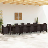 Garden Table Brown 400 x 100 x 73 cm Poly Rattan - Side View