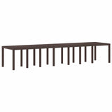 Garden Table Brown 400 x 100 x 73 cm Poly Rattan - Front View