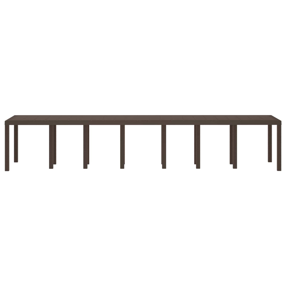 Garden Table Brown 400 x 100 x 73 cm Poly Rattan