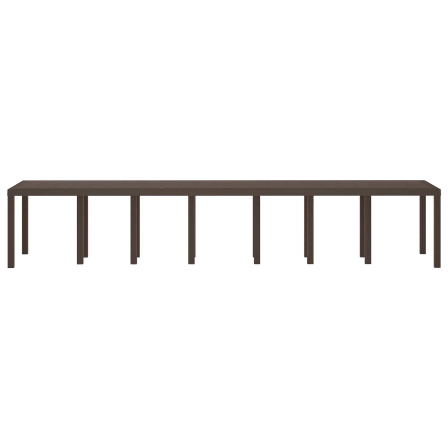 Garden Table Brown 400 x 100 x 73 cm Poly Rattan