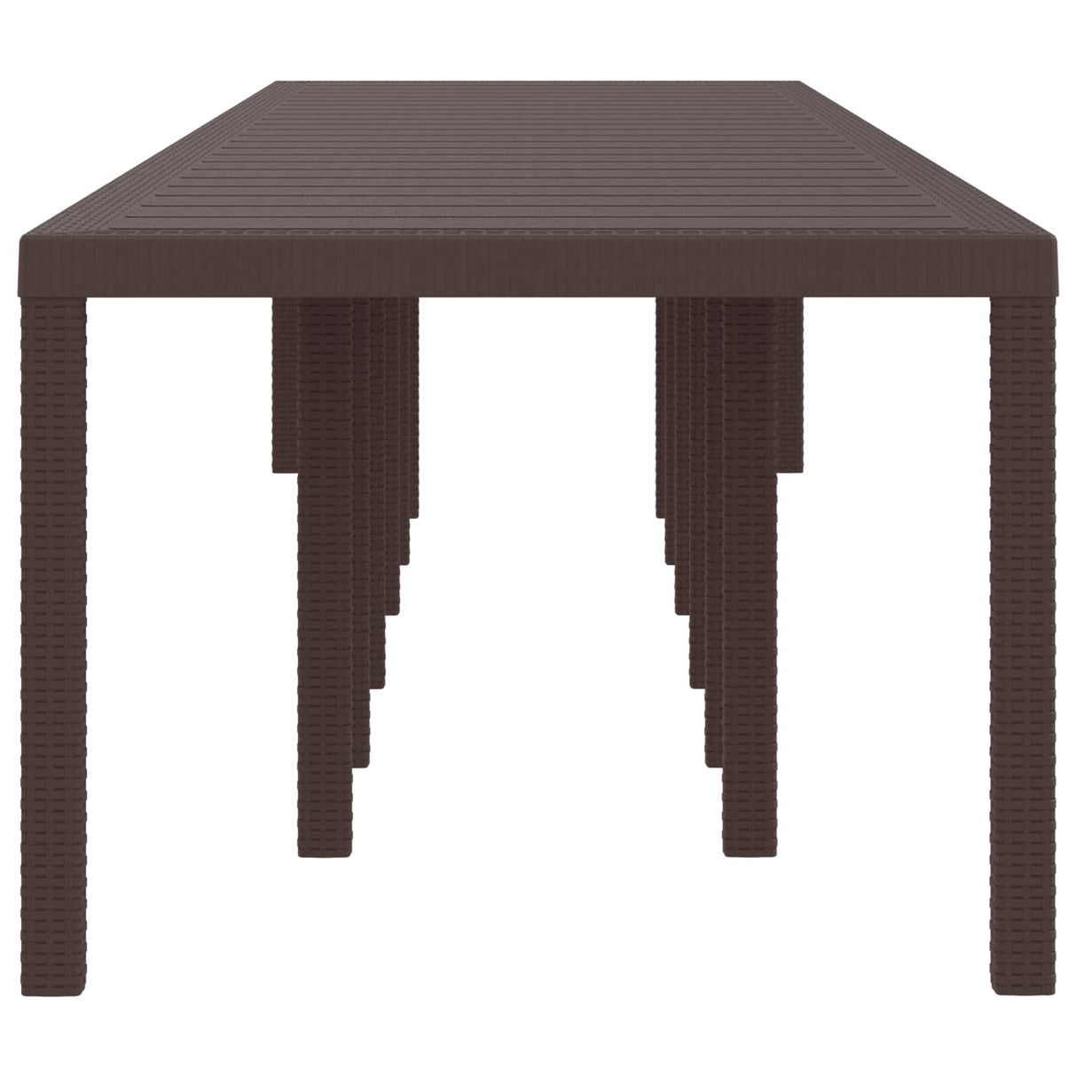 Garden Table Brown 400 x 100 x 73 cm Poly Rattan