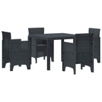 Garden Dining Set 5 pcs Anthracite Polypropylene