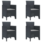 Garden Dining Set 5 pcs Anthracite Polypropylene