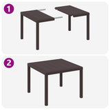 Garden Dining Set 5 pcs Brown Polypropylene