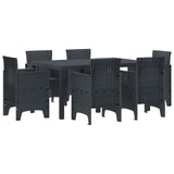Garden Dining Set 7 pcs Anthracite Polt rattan