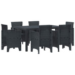 Garden Dining Set 7 pcs Anthracite Polt rattan