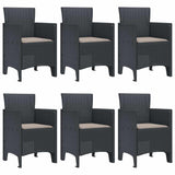 Garden Dining Set 7 pcs Anthracite Polt rattan - Top-Down View