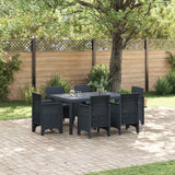 Garden Dining Set 7 pcs Anthracite Polt rattan