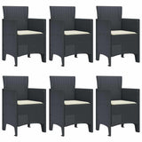 Garden Dining Set 7 pcs Anthracite Polt rattan - Top-Down View