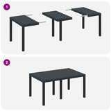 Garden Dining Set 7 pcs Anthracite Polt rattan - Extra Image