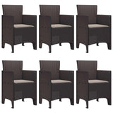 Garden Dining Set 7 pcs Brown Polt rattan - Top-Down View