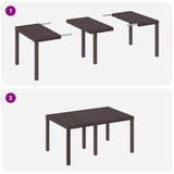 Garden Dining Set 7 pcs Brown Polt rattan - Extra Image