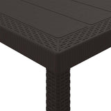 Garden Dining Set 7 pcs Brown Polt rattan - Close-Up Angle